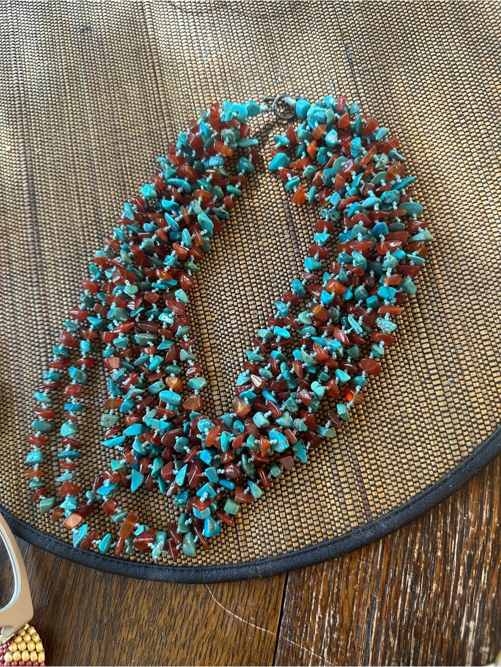 Turquoise and Brown Multi-Strand Chip Necklace - Women Jewelry